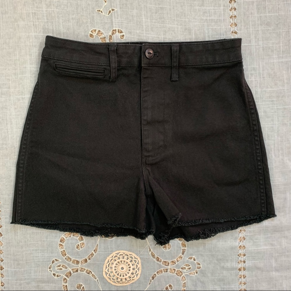 Madewell high waist black denim cutoff shorts